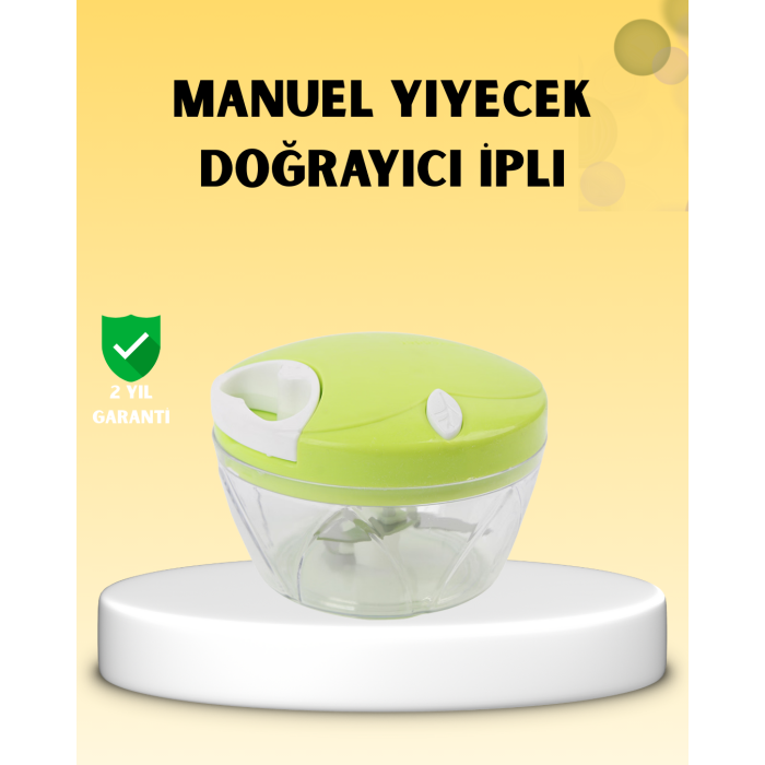 Manuel Yiyecek Doğrayıcı İpli Hızlı Pratik Sebze Kıyıcı -