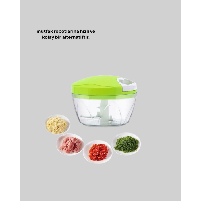 Manuel Yiyecek Doğrayıcı İpli Hızlı Pratik Sebze Kıyıcı -