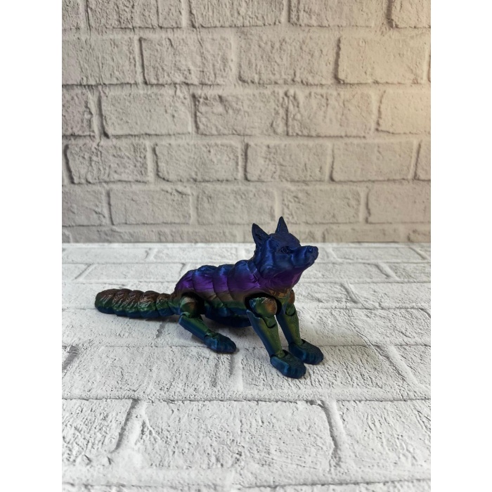 Rainbow hareketli kurt masa dekoru esnek eklem yapılı -