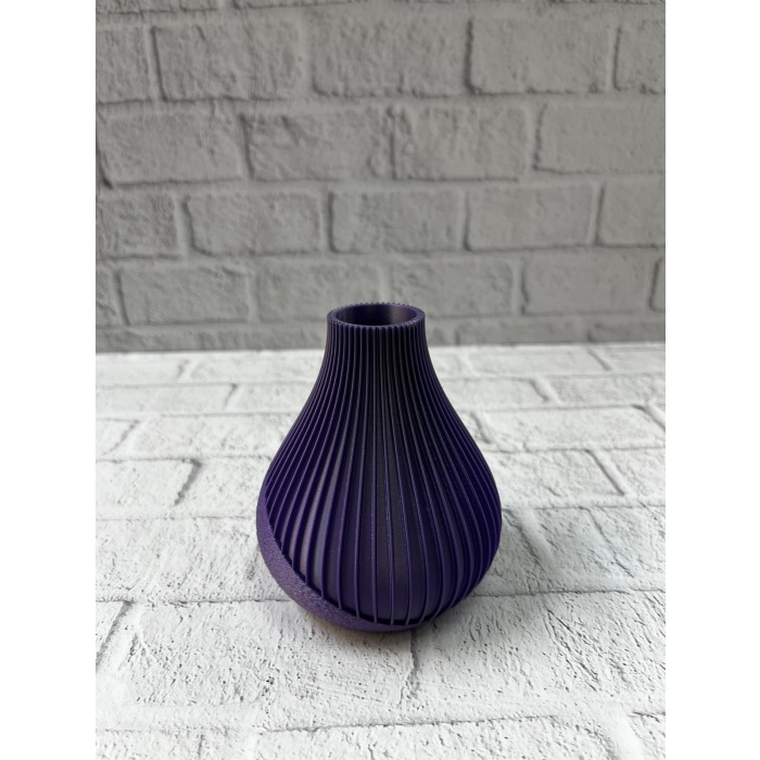 Mor Çizgili Dekoratif Vazo 11 cm Modern Tasarım Aksesuar -
