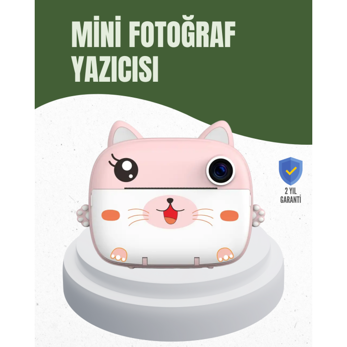 64GB TF Kart Destekli Çoklu Dil Seçeneği Sunan Anında Baskı Kamera -