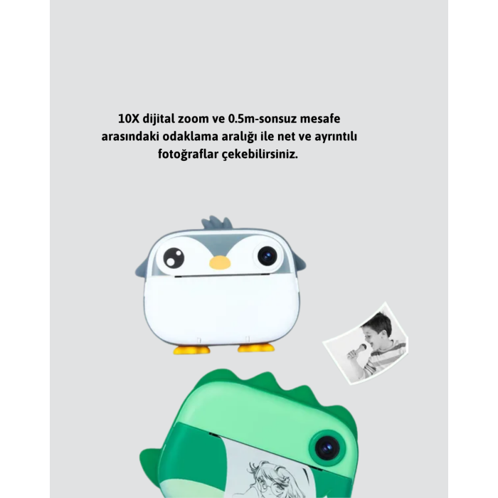 64GB TF Kart Destekli Çoklu Dil Seçeneği Sunan Anında Baskı Kamera -