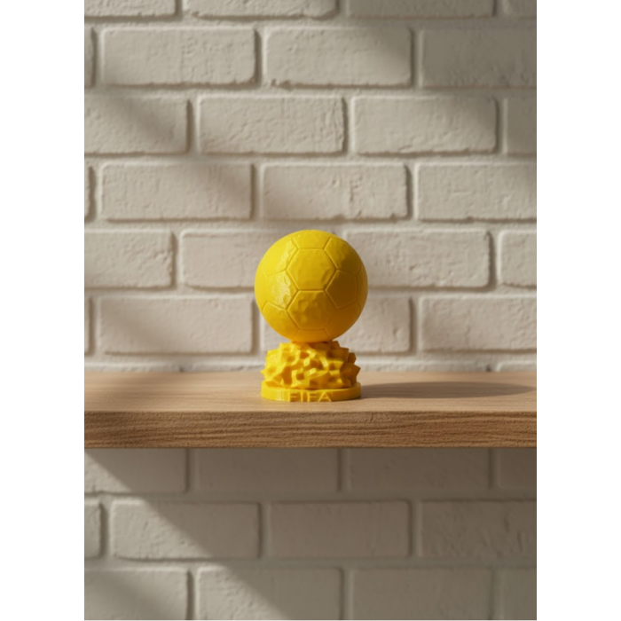 Mini FIFA Futbol Topu Biblo Sarı Renk 10cm Spor Temalı Dekor -