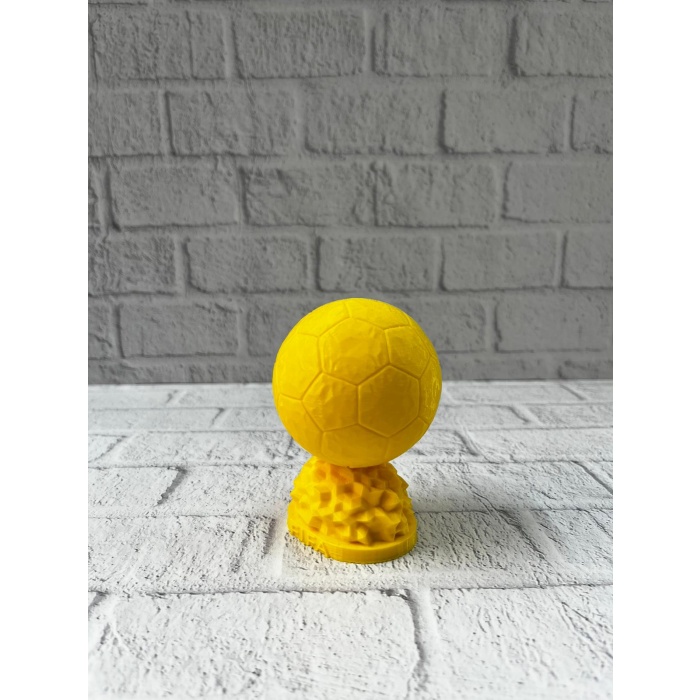Mini FIFA Futbol Topu Biblo Sarı Renk 10cm Spor Temalı Dekor -