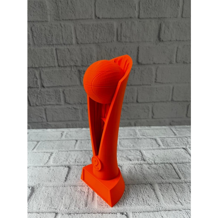 Turuncu Kupa 23cm Basketbol Temalı Dekoratif Ödül Biblosu -