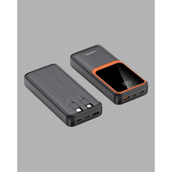 Powerbank 20000 mAh Dijital Ekranlı ve Çok Kablolu Hızlı Şarj Cihazı -