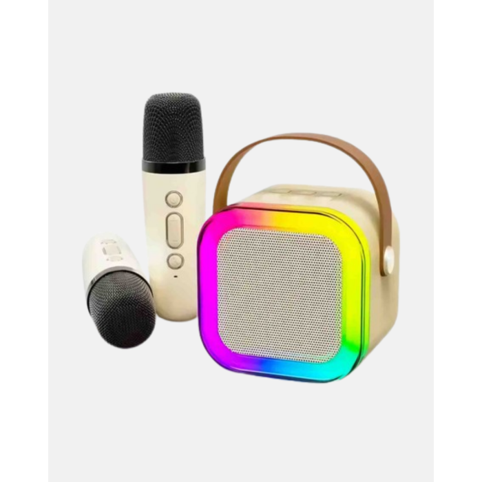 Bluetooth Karaoke Hoparlör Renkli LED Işıklı ve Type-C Şarjlı -