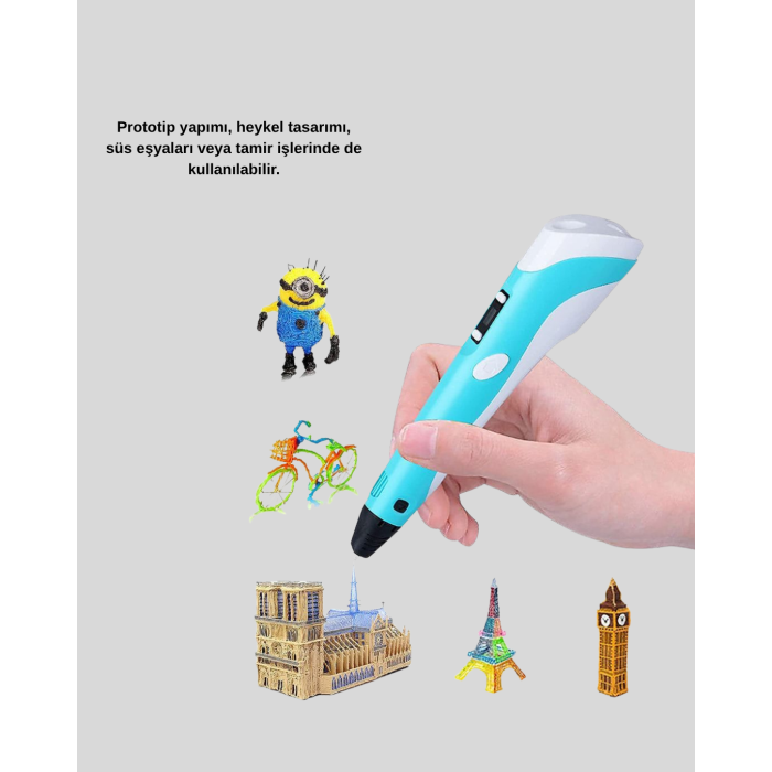 3D Yazıcı Kalem Taşınabilir FDM Teknolojili ve Çok Amaçlı Kullanımlı -