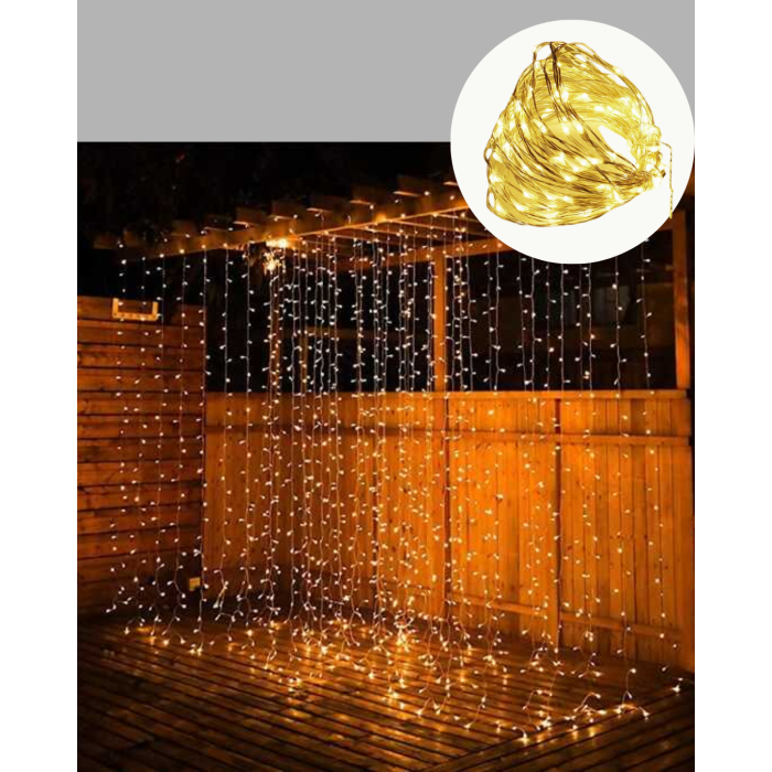 3x3 Perde LED Işık Şelale Model Özel Gün Dekoratif Aydınlatma -