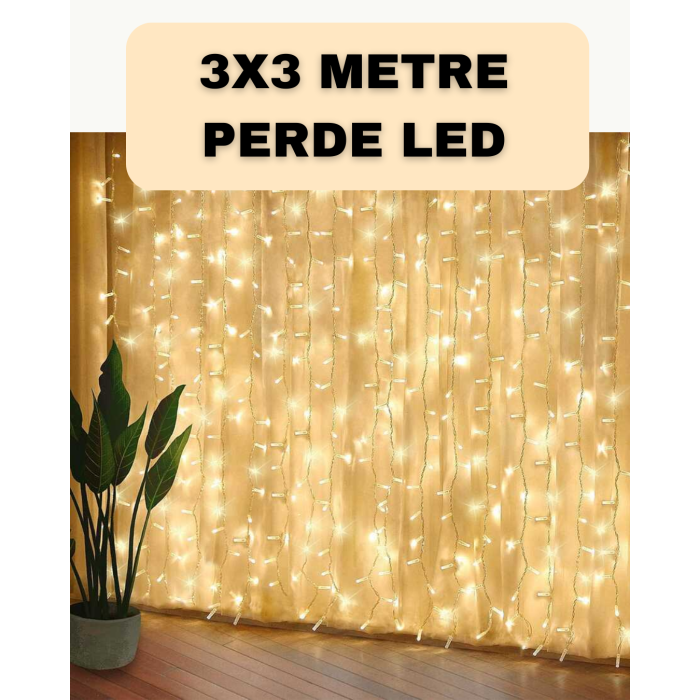 Dekoratif 3x3 LED Perde Işık Şelale Tasarım Enerji Tasarruflu -
