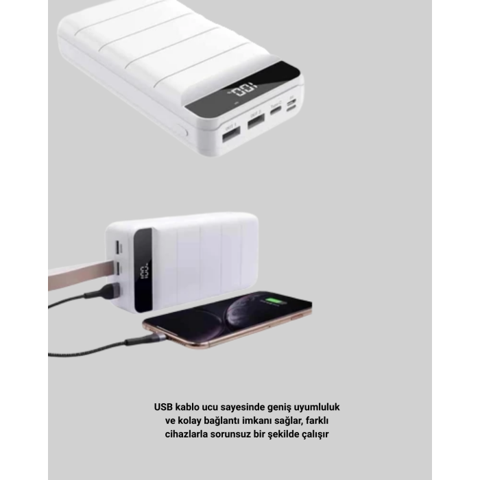 22.5W PD Destekli Taşınabilir Şarj Cihazı Çoklu Çıkışlı Model Powerbank -