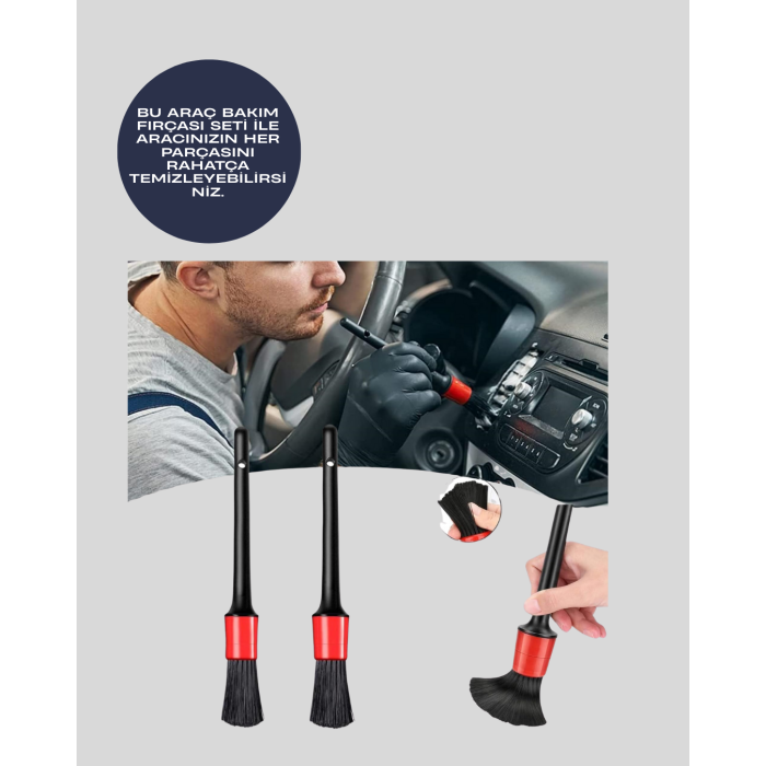 Araba Temizliği İçin 5 Parça Fırça Takımı -