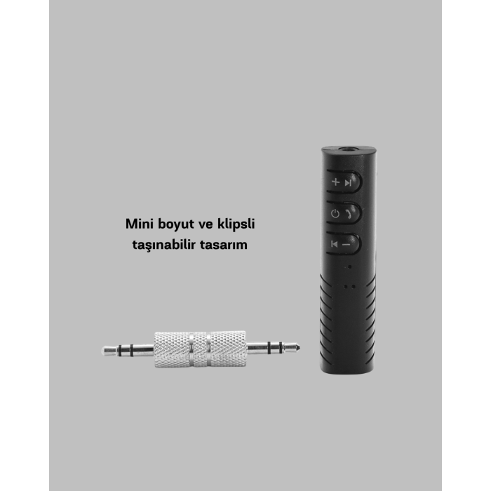 Mini Bluetooth Ses Alıcısı 3.5mm Girişli Kablosuz Müzik Adaptörü -