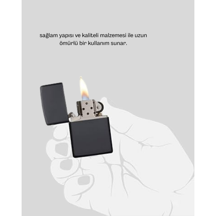 Tasarım Metal Çakmak Minimal Mat Yüzeyli ve Şık Görünümlü -