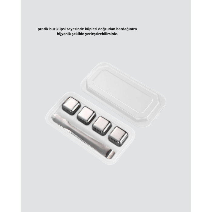 304 Paslanmaz Çelik Buz Küpü Seti Sulandırmadan Soğutan Yeniden Kullanılabilir -