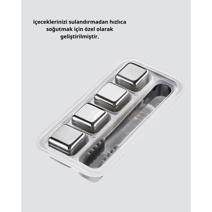 304 Paslanmaz Çelik Buz Küpü Seti Sulandırmadan Soğutan Yeniden Kullanılabilir -