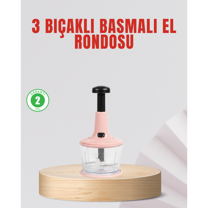 Manuel Mutfak Rondosu Keskin Bıçaklı Geniş Hazneli -