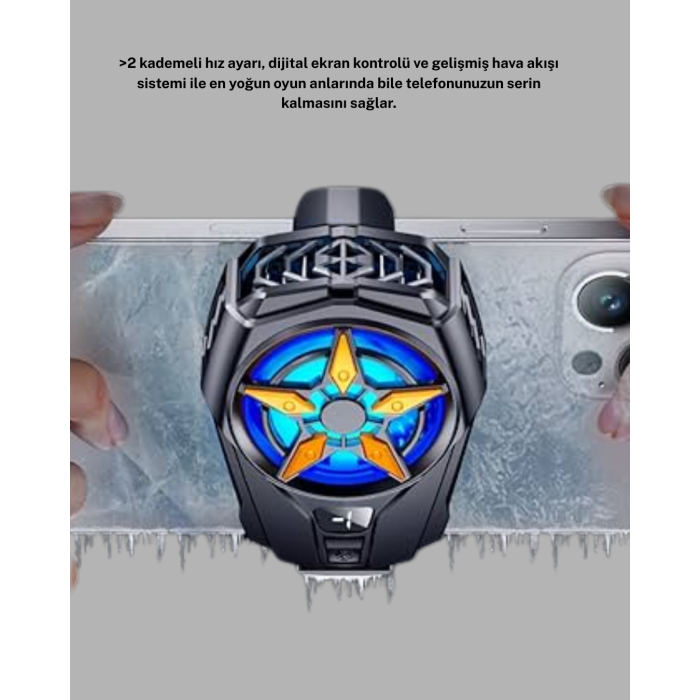 Telefon Soğutucu Radyatör Type-C Bağlantılı 2 Kademeli Dijital Kontrollü -