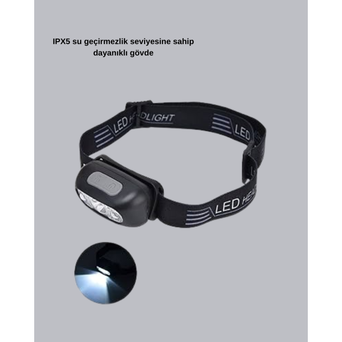 Gece Balıkçılığı İçin Ultra Parlak Şarjlı Kafa Lambası | 4 Işık Modu + USB Şarj -