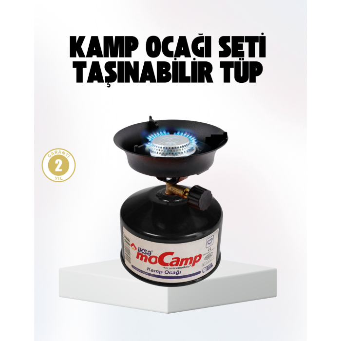 Outdoor Kamp Ocağı Gazlı Taşınabilir Pişirme Seti Üç Ayaklı Denge Aparatlı -