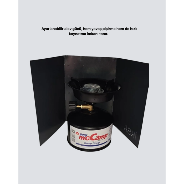 Outdoor Kamp Ocağı Gazlı Taşınabilir Pişirme Seti Üç Ayaklı Denge Aparatlı -