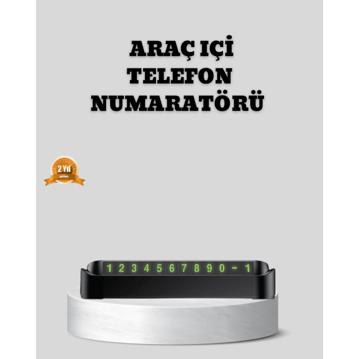 Çevirmeli Araç İçi Park Numaratörü – Alüminyum Gri, Kolay Montaj ve Net Görünüm -