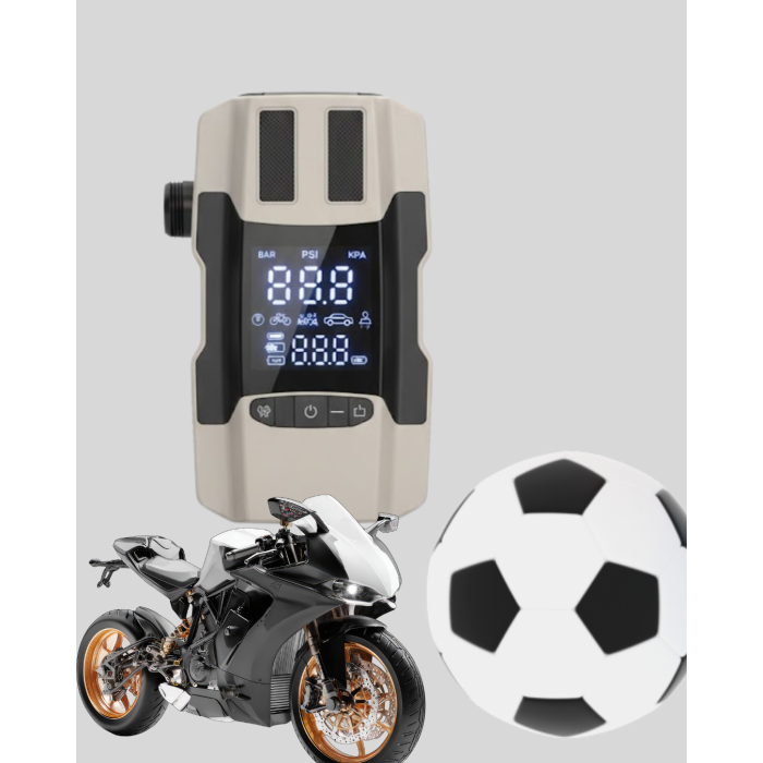 12.000 mAh Akü Takviye Powerbank Dahili Hava Pompalı Dijital Ekranlı -