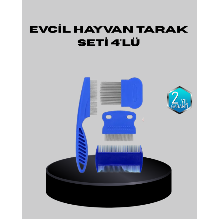 Evcil Hayvan Tüy Bakım Seti – 4’lü Paslanmaz Çelik ve Eco Plastik, Kolay Temizlenebilir ve Dayanıklı -