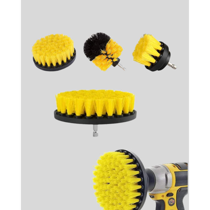 3’lü Matkap Ucu Fırça Seti – Derinlemesine Temizlik, Tüm Yüzeylerle Uyumlu -