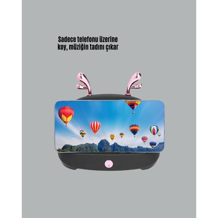 Akıllı Kablosuz Telefon Tutucu ve Stereo Hoparlör – Kolay Kullanım ve Yüksek Ses Kalitesi -