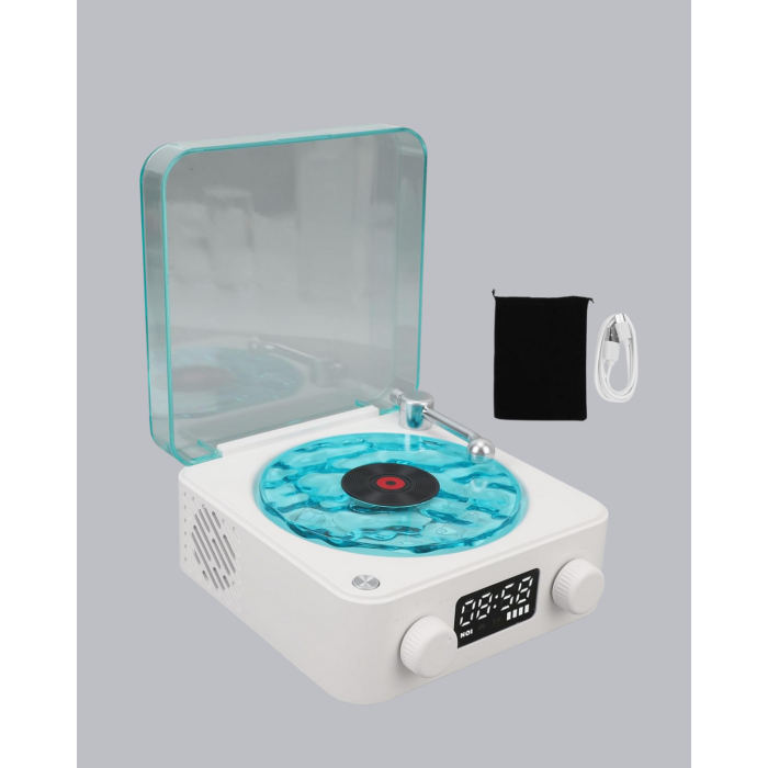 Gece Lambası Stereo Bluetooth Hoparlör Dijital Saatli Vintage Tasarım Çok Fonksiyonlu -