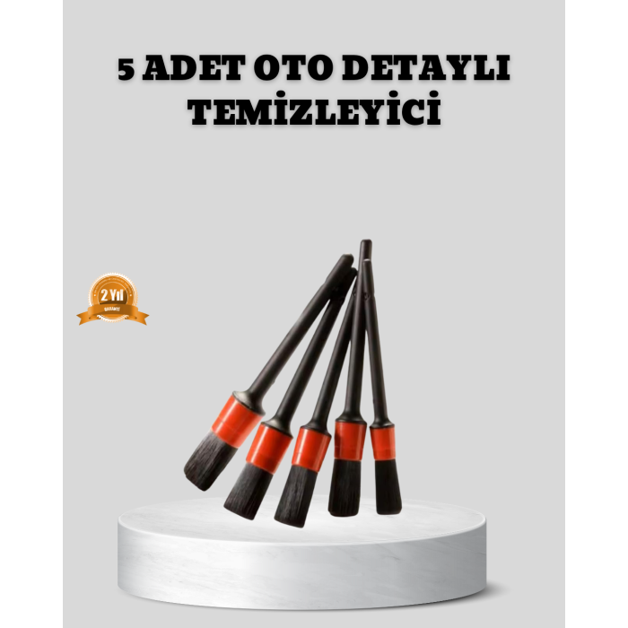 Araç Detay Temizlik Fırçası 5’li Set Çizmeyen Kıl Çok Yönlü Kullanım -