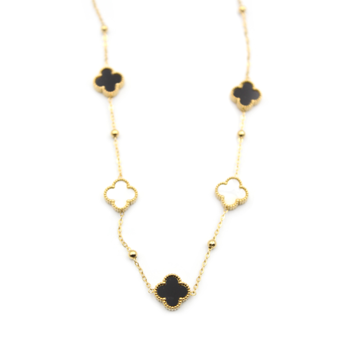 Boncuklu Yonca Kolye - Altın