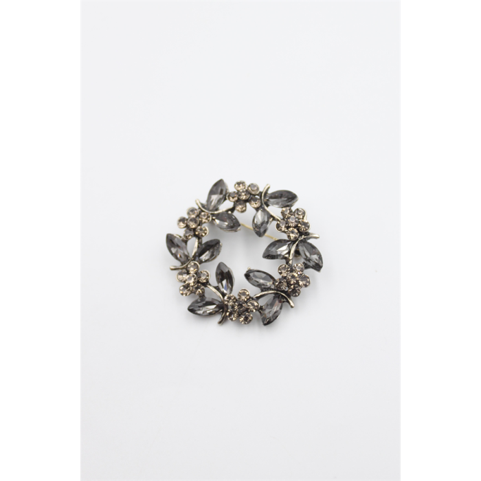 Çiçek Broş - Siyah
