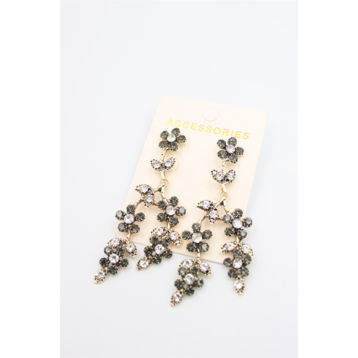 Çiçek Küpe - Siyah