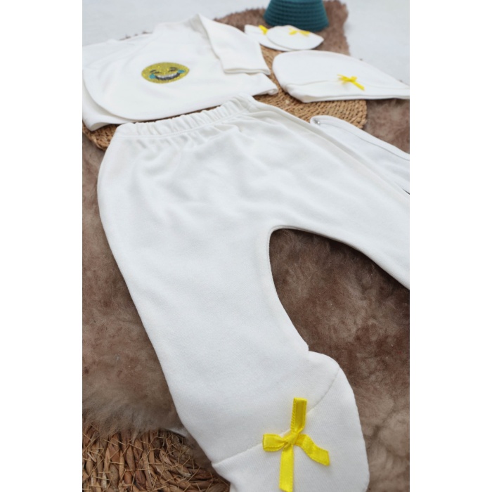 Sema Baby 5 Parça Gülen Surat Hastane Çıkışı Zıbın Seti 0-3 Ay