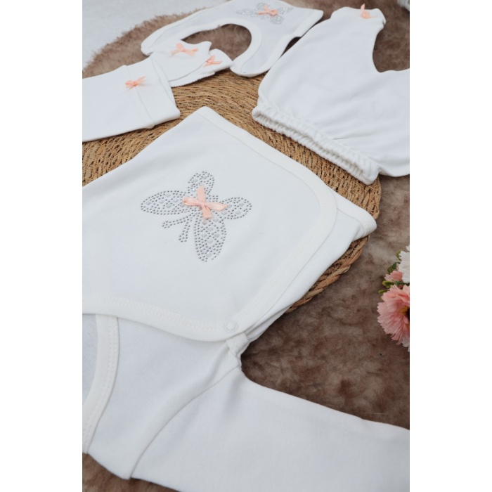 Sema Baby 5 Parça Hastane Çıkışı Zıbın Seti 0-3 Ay - Butterfly