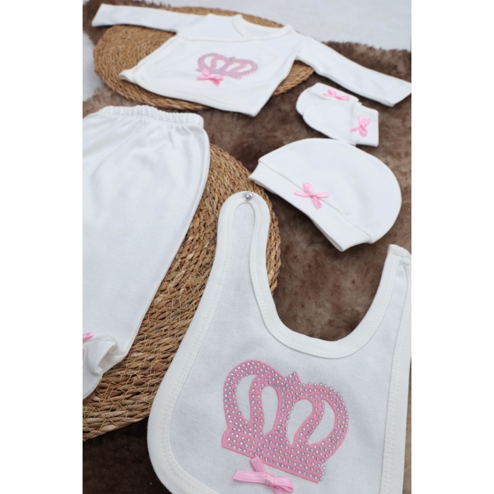 Sema Baby 5 Parça Hastane Çıkışı Zıbın Seti 0-3 Ay - Princess