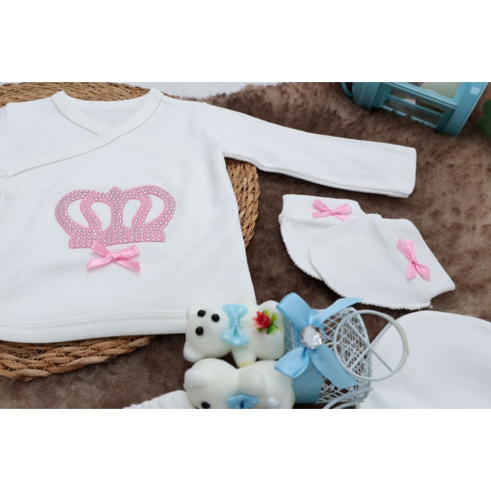 Sema Baby 5 Parça Hastane Çıkışı Zıbın Seti 0-3 Ay - Princess