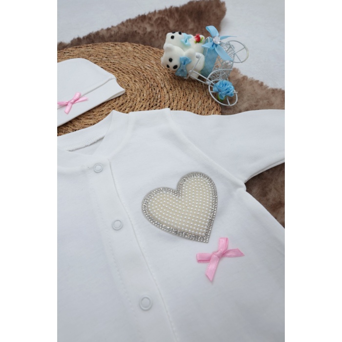 Sema Baby Pamuklu Bebek Tulum Seti 0-3 Ay - Love