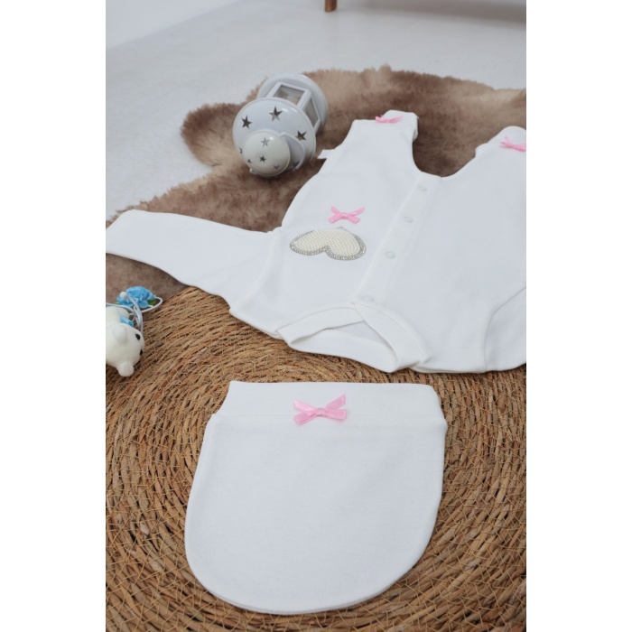 Sema Baby Pamuklu Bebek Tulum Seti 3-6 Ay - Love