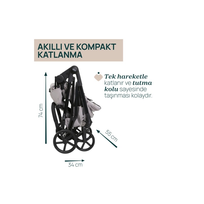 Chicco Seety Çift Yönlü Bebek Arabası - Florence Beige