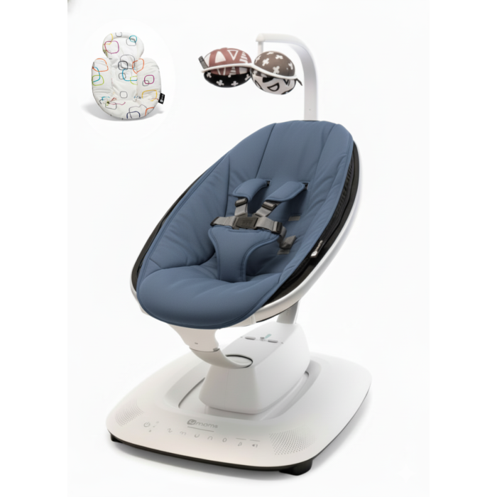 4moms Mamaroo 5.0 Elektrikli Ana Kucağı - Slate Blue + Yenidoğan Destek Pedi