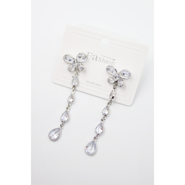 Zirkon Taşlı Küpe - Gümüş