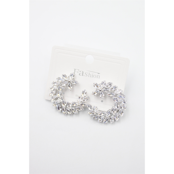 Zirkon Taşlı Küpe - Gümüş