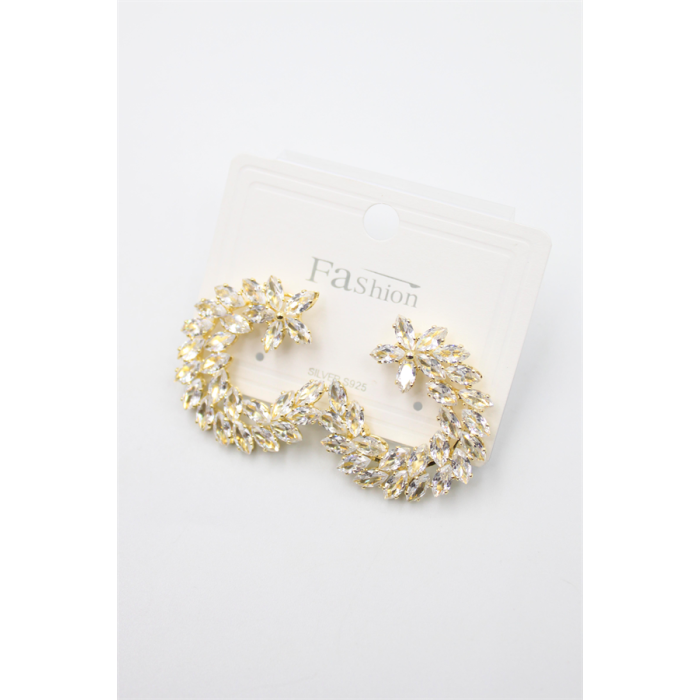 Zirkon Taşlı Küpe - Altın