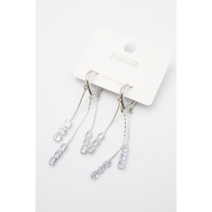 Zirkon Taşlı Küpe - Gümüş