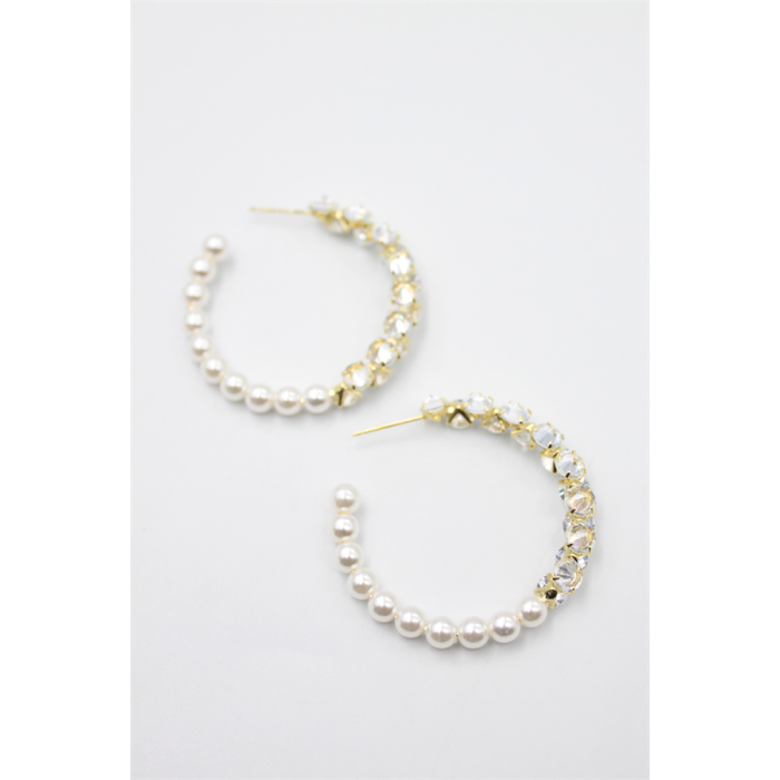 Zirkon Taşlı Küpe - Altın