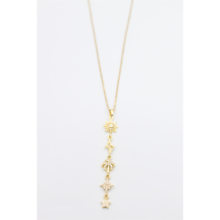 Güneş Yıldız Kolye - Altın