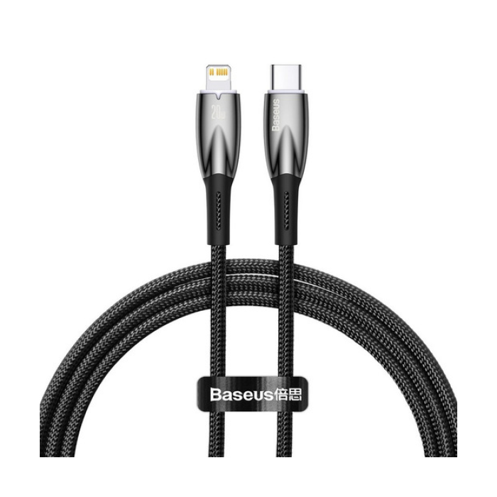 Baseus Glimmer Series Type C-Lightning 20W 1M Kablo - Siyah